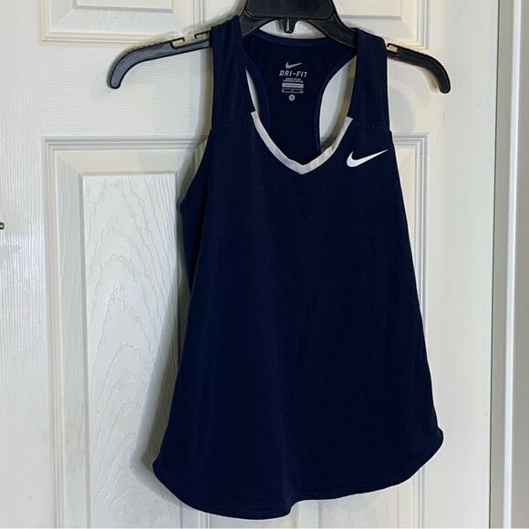Nike Dri-Fit Navy Blue/White Racerback Tank Size Small - Picture 3 of 8